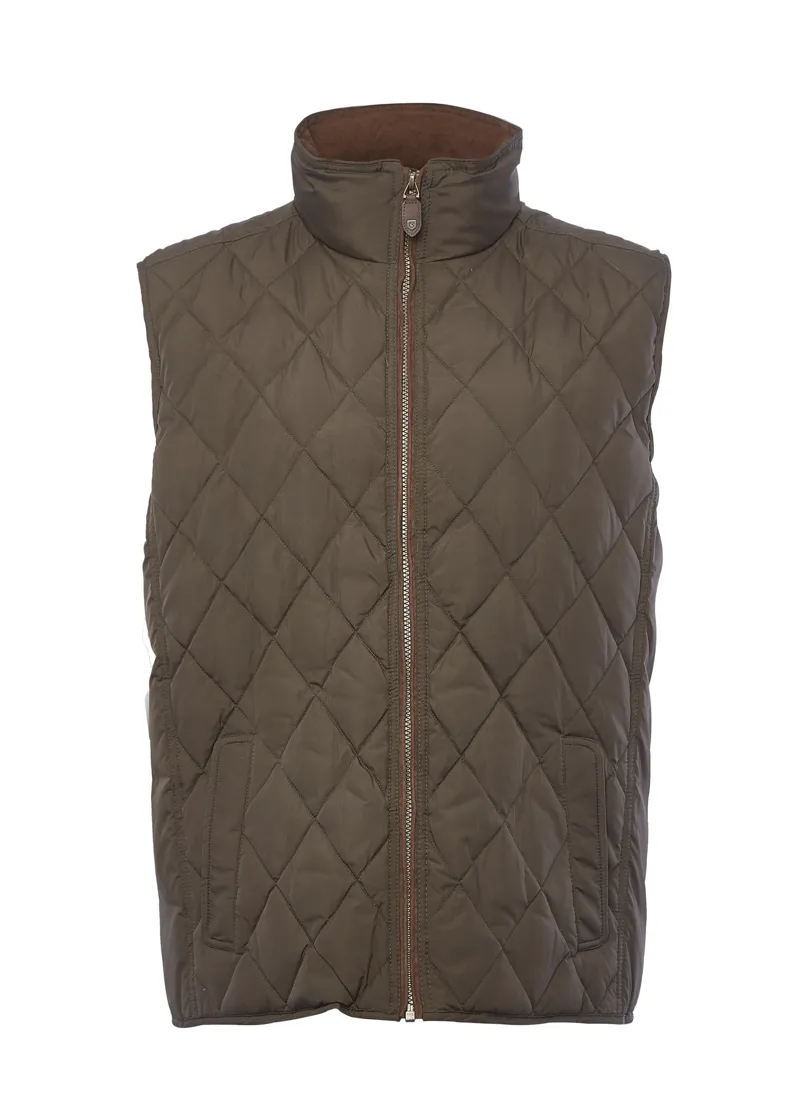 Dubarry Mens Davis Quilted Gilet Olive-1